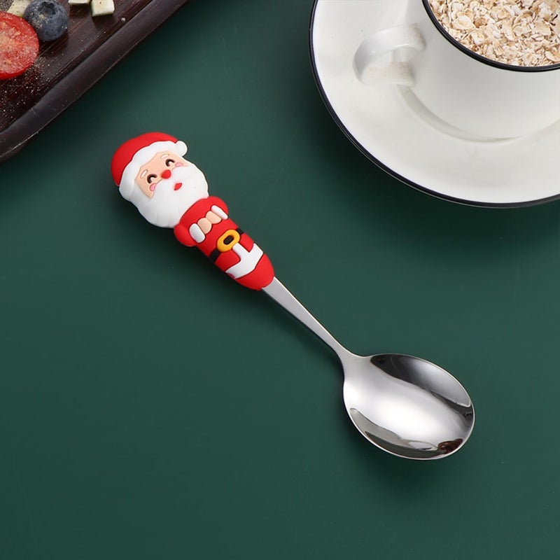 Boulder Bee Christmas Utensil Set | Reusable Portable Cutlery Set | Stainless Steel Knife Fork Spoons Gift Box | Includes Themed Utensils (Tree/Santa/Deer/Snowman) | Ideal Christmas Gift - Image 4